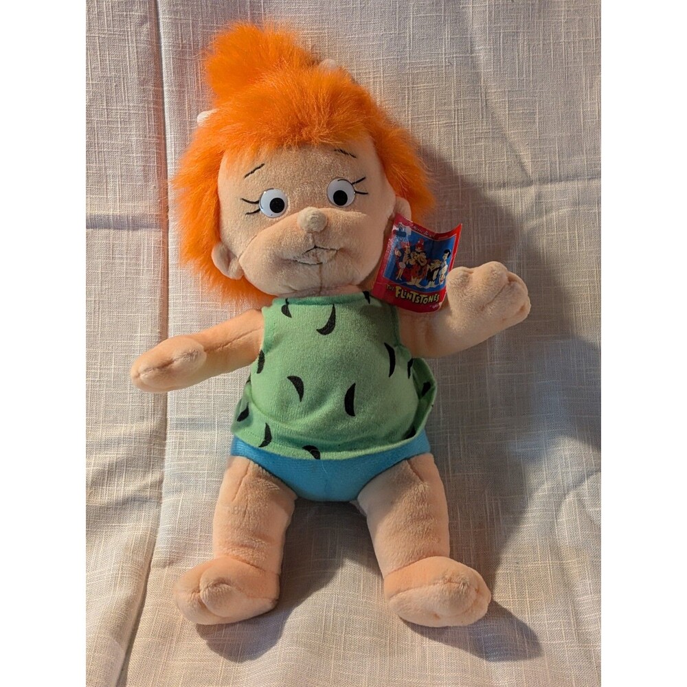 Vtg The Flintstones Pebbles Plush Doll Stuffed Toy 16” Character